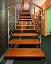 straight staircase with a lateral stringer (metal frame and wood steps)  Kevala Stairs Limited