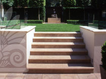 straight stone garden staircase  LimeStone Gallery