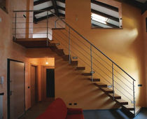 straight wood floating staircase SPINNAKER essegi scale