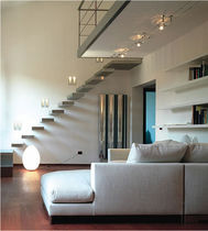 straight wood floating staircase  ESSEMME