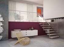 straight wood floating staircase SWING VIEW CAST SCALE