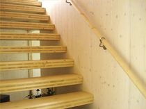 straight wood floating staircase  HMS Bausysteme