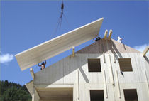 structural glued wood panel: cross-layer (for roofs)  HMS Bausysteme