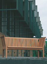 teak contemporary garden bench (with backrest)  Outdoor Comforts