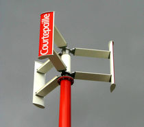 small three-bladed vertical axis wind turbine (Darrieus rotor) WRE: EASY 1 KW 7Challenge