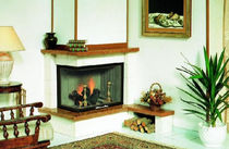 traditional corner fireplace (wood-burning closed hearth ) VENEZIA BIANCO italiakalor