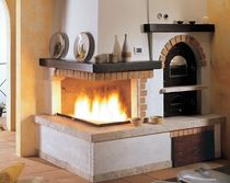 traditional corner fireplace (wood-burning closed hearth , with oven) EXCALIBUR Amiata Caminetti