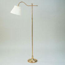 traditional fabric floor lamp (adjustable) MELROSE SWAN NECK BRASS VAUGHAN