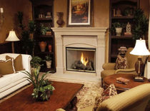 traditional fireplace (wood-burning closed hearth )  ASMAZ WOOD FRAME CUSTOM HOMES