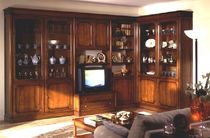 traditional glass and wood TV wall unit 06 PREGNO