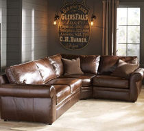 traditional leather corner sofa PEARCE POTTERYBARN