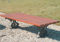 traditional public bench in wood and metal VILLE DE PARIS GHM