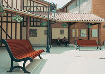 traditional public bench in wood and metal (with backrest) DAME DU LAC MOD 08 GHM