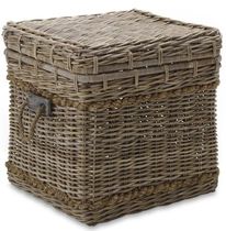traditional rattan side table SHORE Williams Sonoma Home