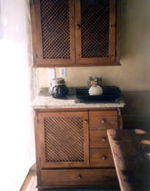 traditional sideboard with wall shelves  Createam-design