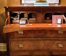 traditional wooden secretary desk by "Mixmaster" Eric Cohler Lee Jofa