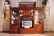 traditional wooden TV wall unit MAISON PHILIPPE Stilema