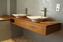 wall-mounted double washbasin cabinet  INSPIRATION BOIS