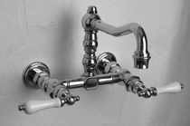 wall-mounted kitchen double handle mixer tap Th&eacute;tis Manettes 2 trous mural MARGOT