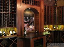 wine cellar with integrated wine dispenser CELLAR A Kessick Wine Cellars