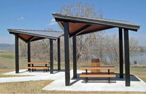 wood and metal shelter  BYO Playground, Inc.