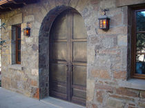 wood arched entrance door WIS'A LB Albertini Spa