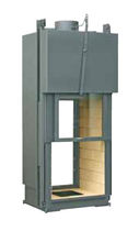 wood-burning closed hearth for double-sided fireplaces VERTIVISION TOTEM fire