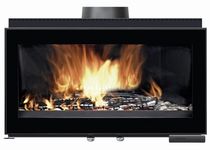 wood-burning double-sided fireplace insert V100 L FONDIS