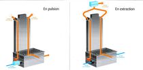 wood-burning open hearth for fireplace (with heat distribution unit)  Double Feu