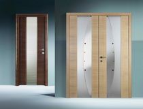wooden double swing door with glass pane ATLANTIS CLASSIC 2 WIPPRO