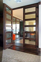 wooden double swing interior door  Panda Windows & Doors 
