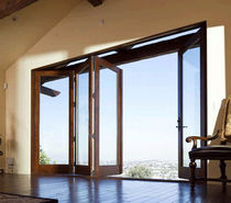 wooden folding patio door  Andersen