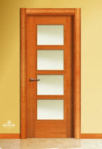 wooden swing door with glass pane LH4VC BAMAR PUERTAS