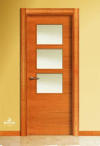 wooden swing door with small window pane LT3VC BAMAR PUERTAS