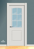 wooden swing door with small window pane BA26V BAMAR PUERTAS
