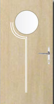 wooden swing door with build-on porthole CAP HORN Menuiserie David