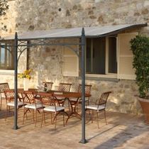 wrought iron pergola (PVC canvas cover) PORTOFINO ROLAND VLAEMYNCK
