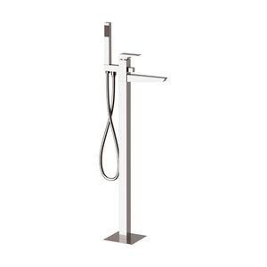 bathtub mixer tap / floor-mounted / chromed metal / bathroom