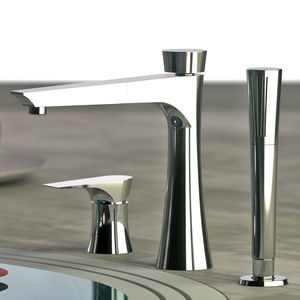 bathtub mixer tap / shower / chromed metal / brass