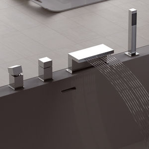 bathtub mixer tap / deck-mounted / chrome-plated brass / bathroom