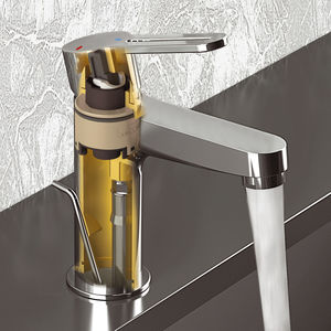 washbasin mixer tap / chrome-plated brass / bathroom / 1-hole