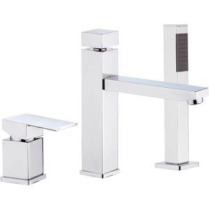 bathtub mixer tap / shower / chromed metal / brass