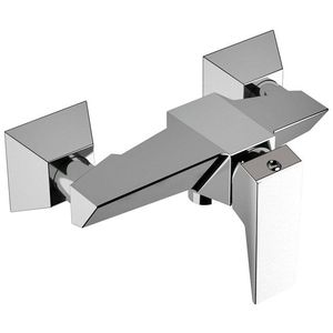 shower mixer tap / wall-mounted / chromed metal / brass