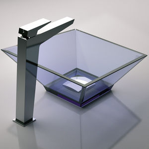 washbasin mixer tap / chromed metal / brass / bathroom