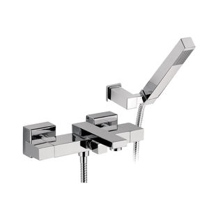 shower mixer tap / for bathtubs / wall-mounted / chromed metal