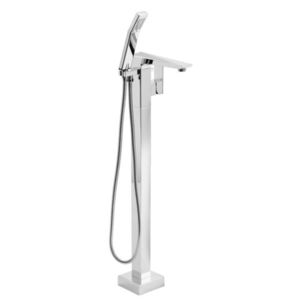 bathtub mixer tap / floor-mounted / metal / bathroom