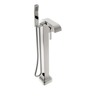 bathtub mixer tap / floor-mounted / metal / bathroom