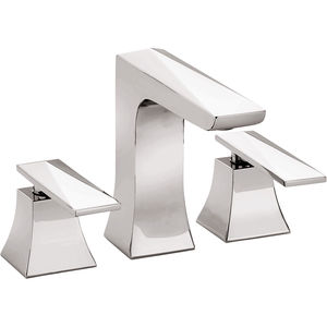 double-handle bathtub mixer tap / free-standing / metal / bathroom