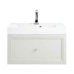 wall-hung washbasin cabinet / wooden / ceramic / contemporary