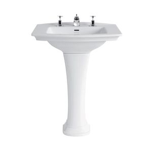 free-standing washbasin / square / ceramic / traditional